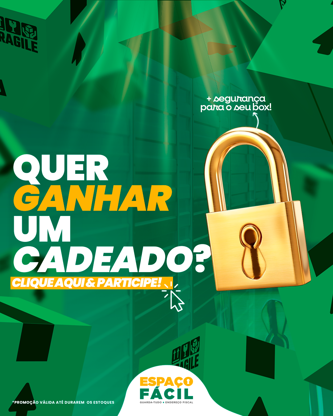 self storage, ecommerce, cadeado, segurança, endereço fiscal